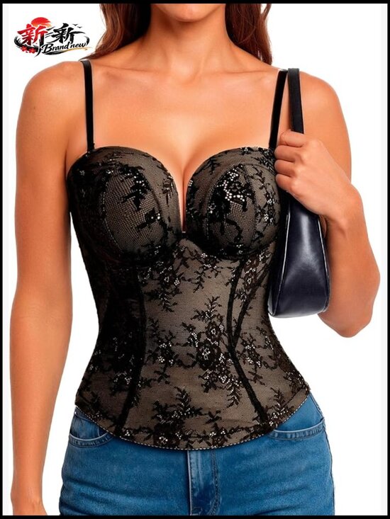 Other - Fully Boned Corset Top with Built-In Bra Convertible Straps Going Out Outfit